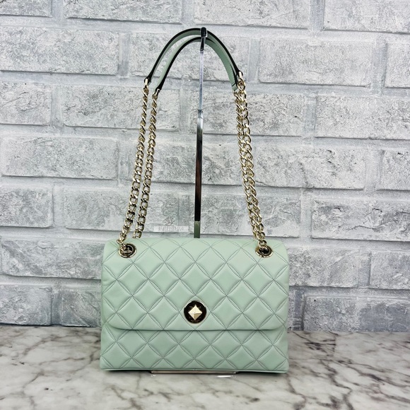 Kate Spade Natalia Quilted Leather Medium Flap Chain Shoulder Bag Crossbody - Picture 3 of 10
